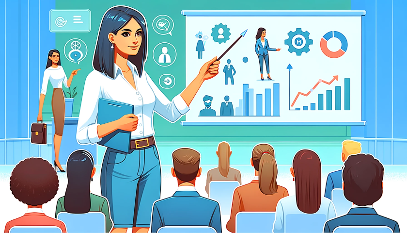 説明しているイラスト